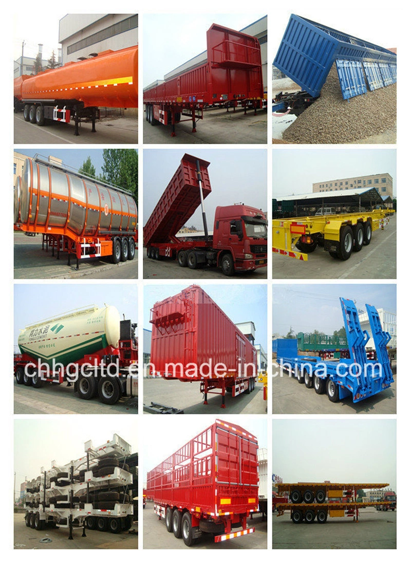 3 Axles Strong Hydraulic Jacking Front Lifting Rear Dumping Tipper Van Semi Trailer